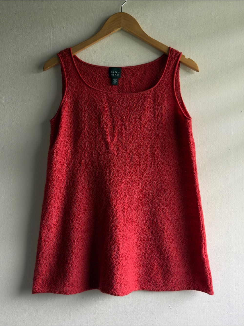 Eileen Fisher Minimalist Quiet Luxury 100% Wool Bouclé Tank Top